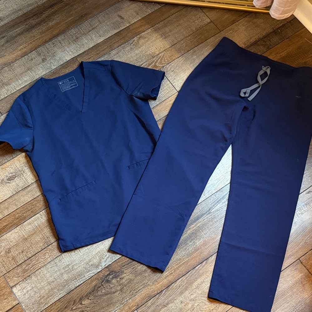 Navy Blue figs Scrub Set